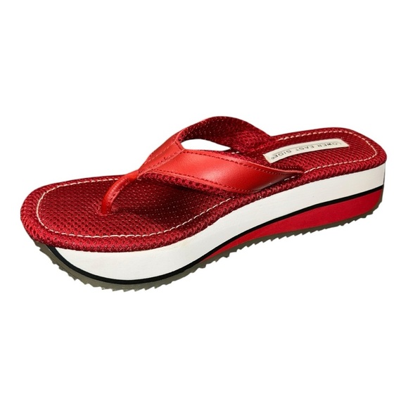 Lower East Side Red Rare Y2K Vintage Platform Flip Flop Sandals Women’s Sz 8 - Picture 3 of 12